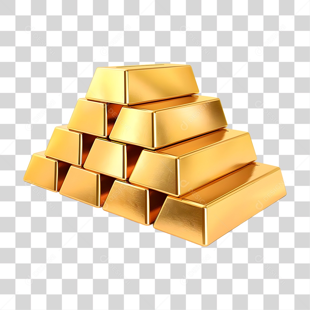 Barras de Ouro PNG Transparente
