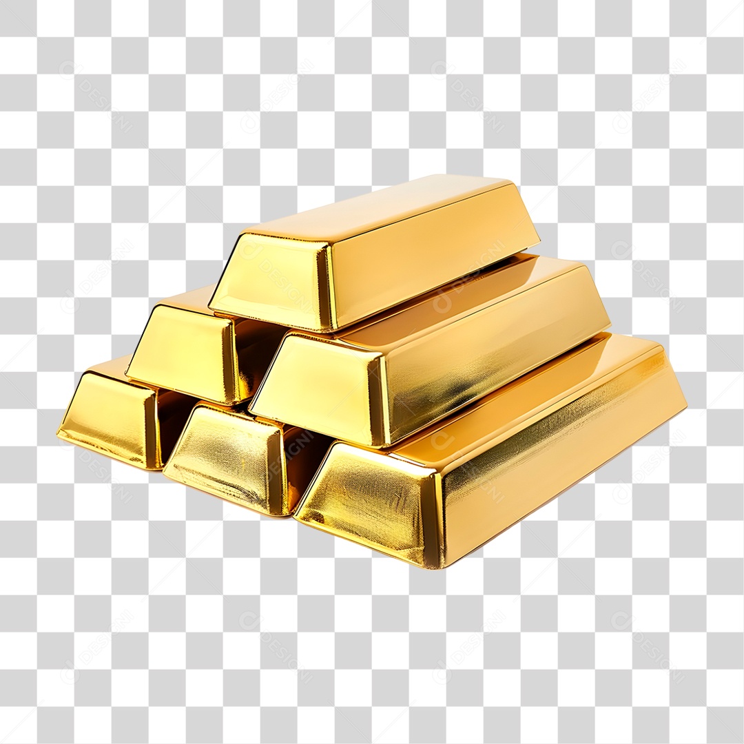 Barras de Ouro PNG Transparente