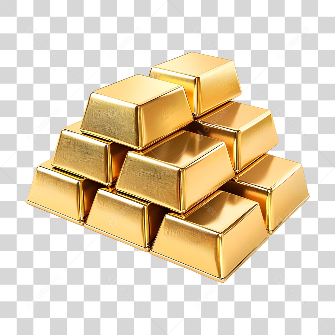 Barras de Ouro PNG Transparente