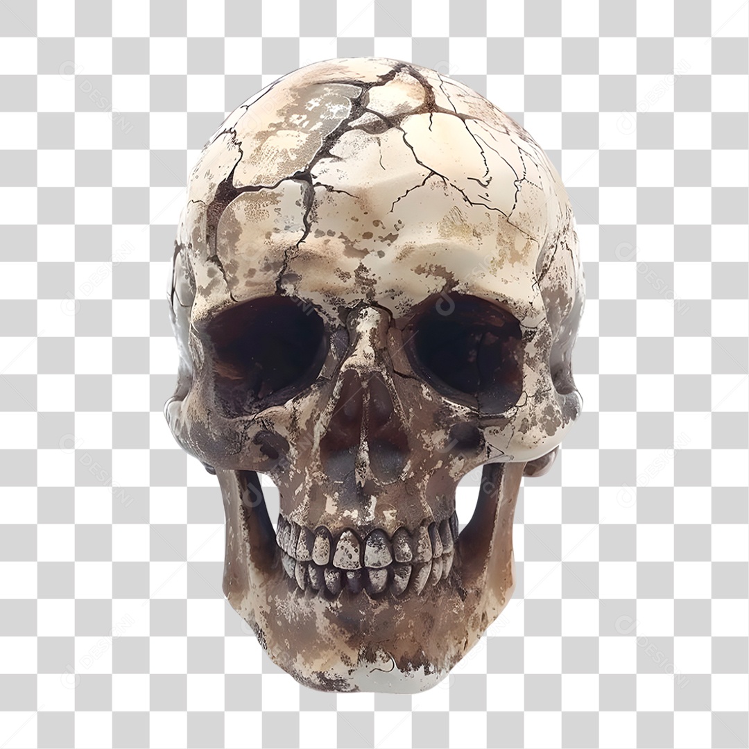 Caveira Ossos PNG Transparente