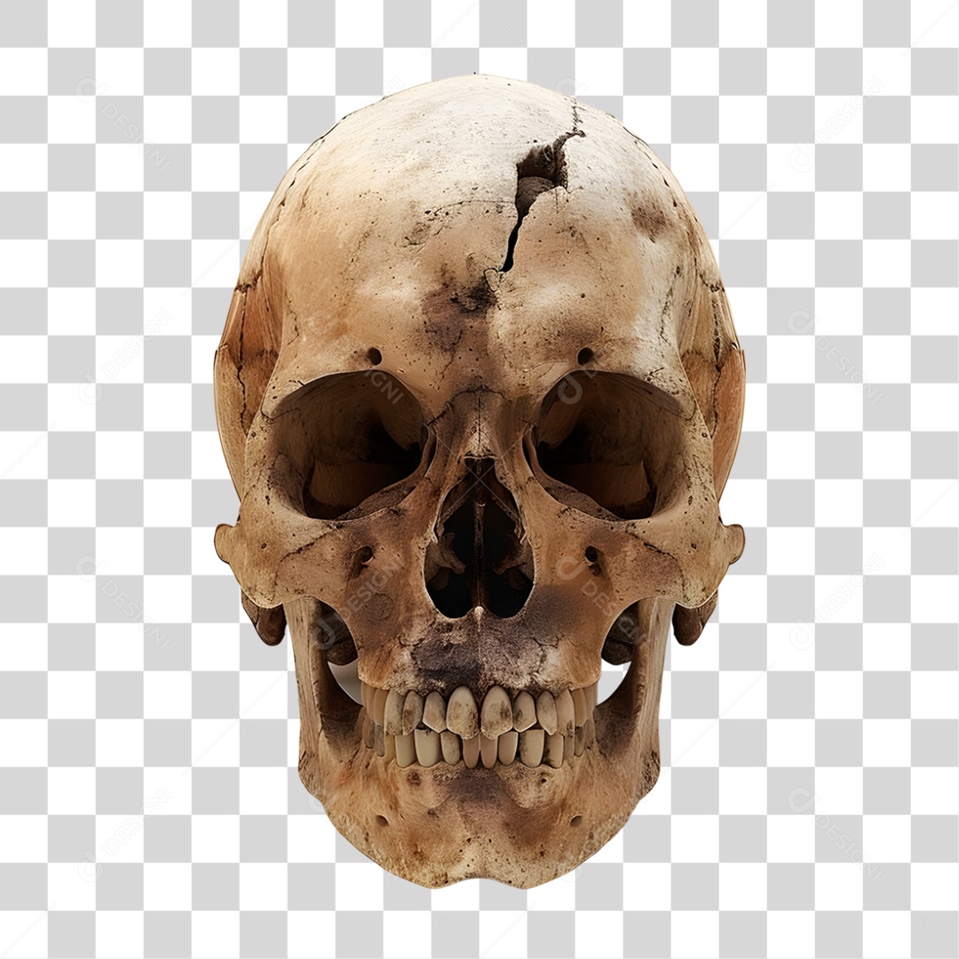 Caveira Ossos PNG Transparente