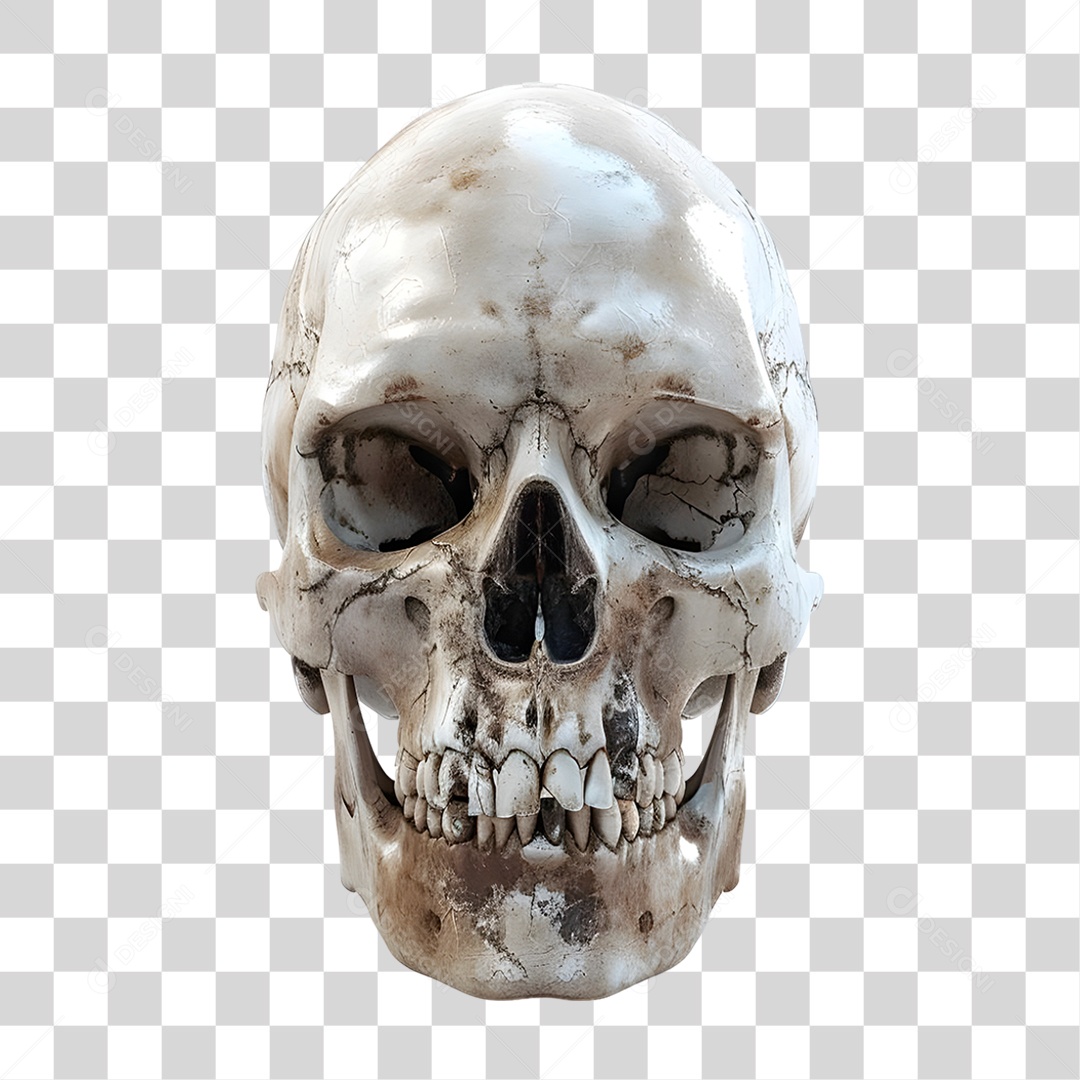 Caveira Ossos PNG Transparente