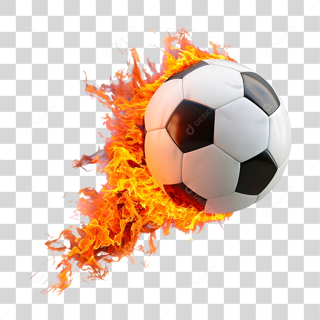 Bola de Futebol em Chamas PNG Transparente