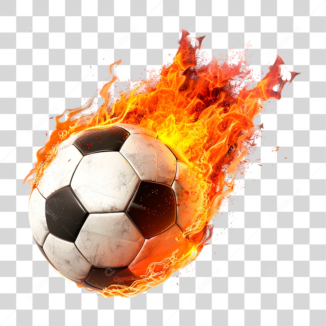 Bola de Futebol em Chamas PNG Transparente
