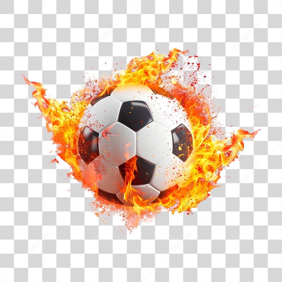 Bola de Futebol em Chamas PNG Transparente