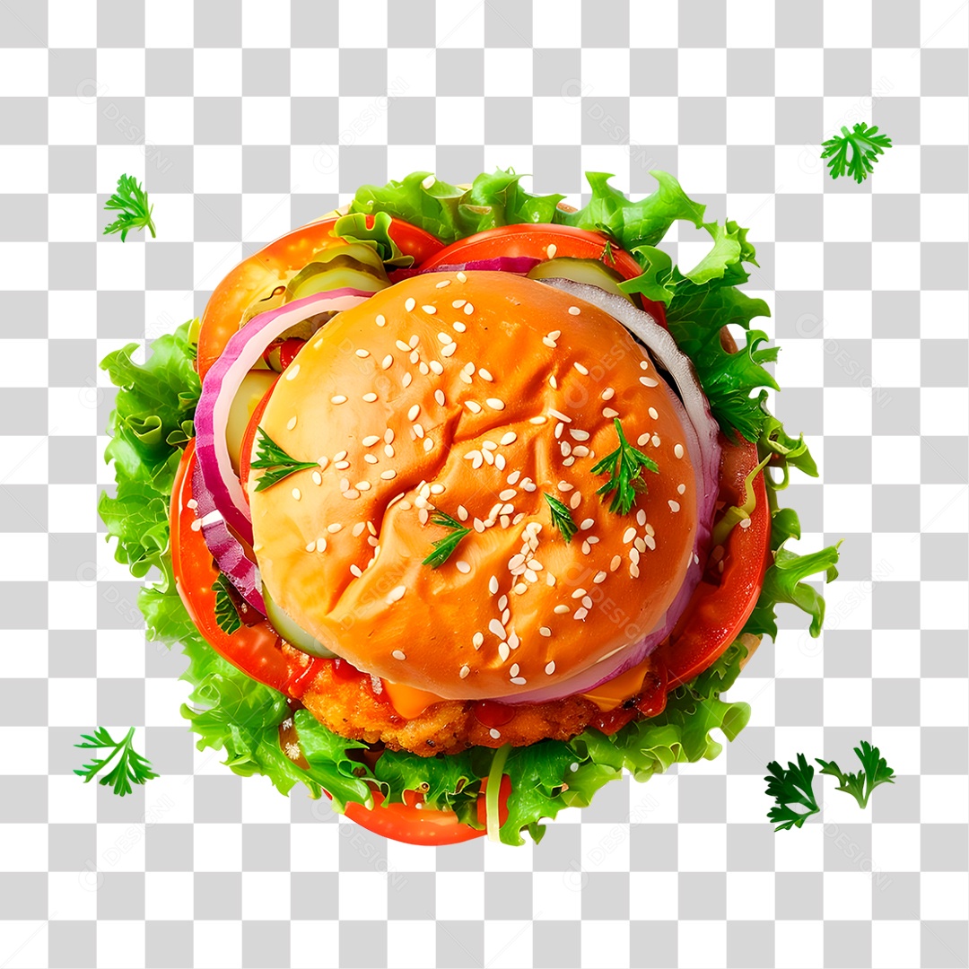 Hambúrguer Vegetariano PNG Transparente