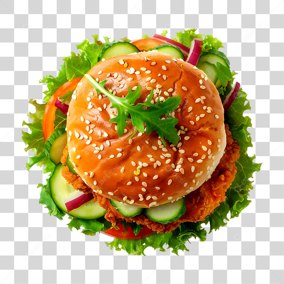 Hambúrguer Vegetariano PNG Transparente