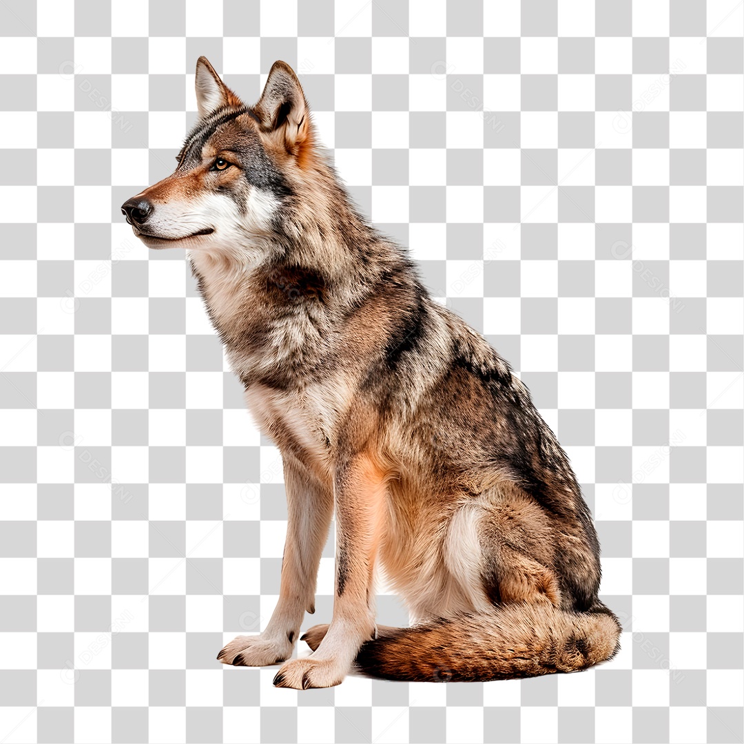 Lobo Cinzento PNG Transparente