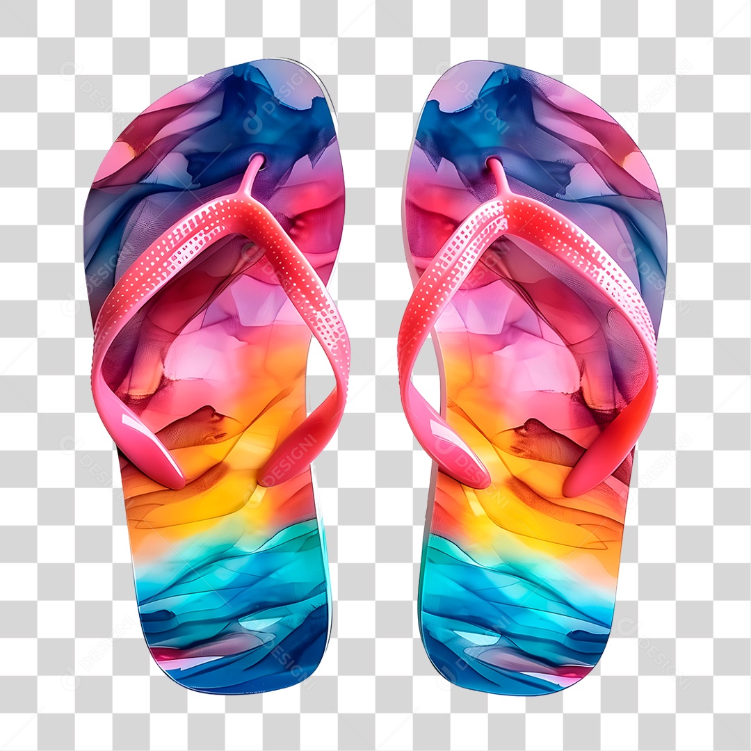 Sandália Colorida PNG Transparente