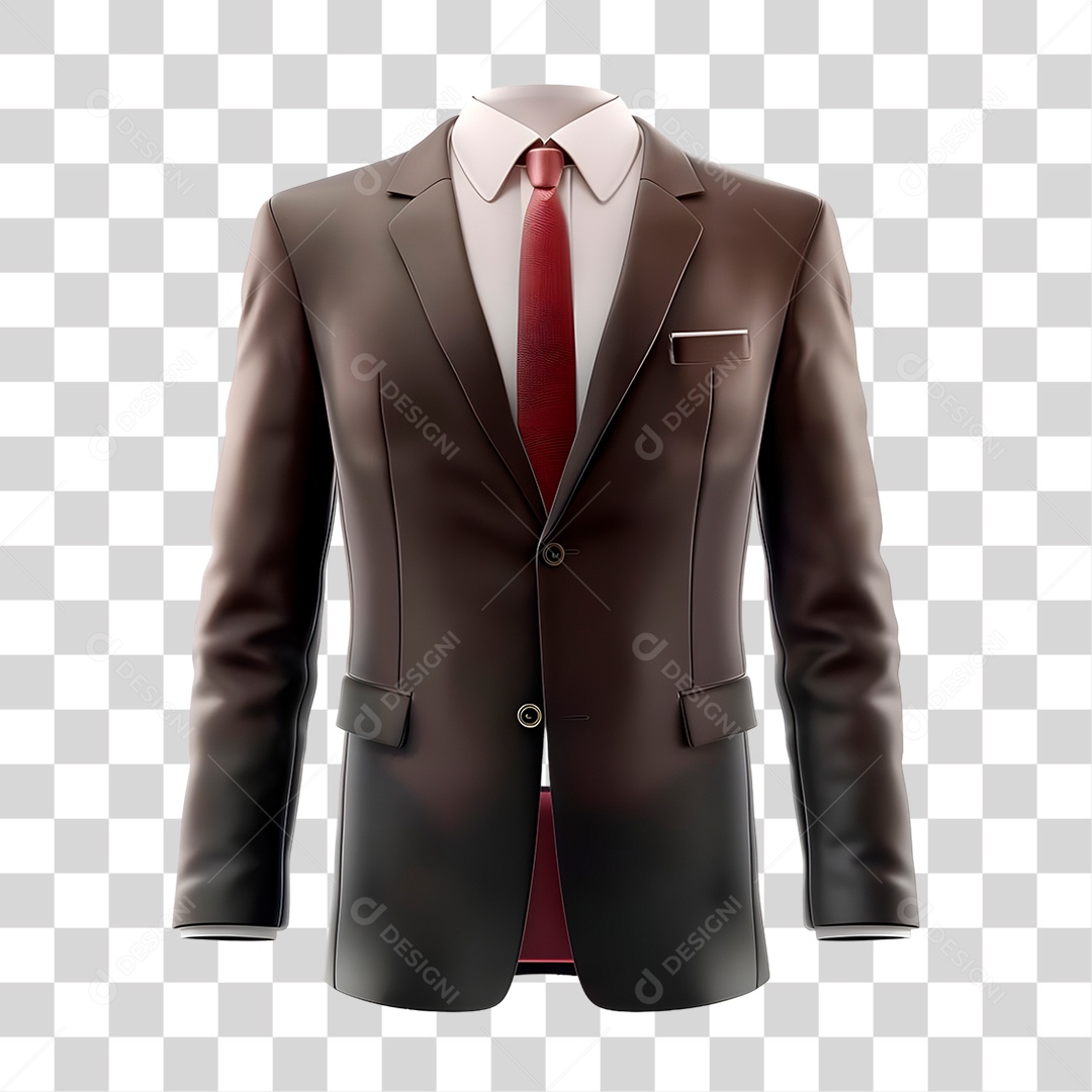 Terno Marrom PNG Transparente