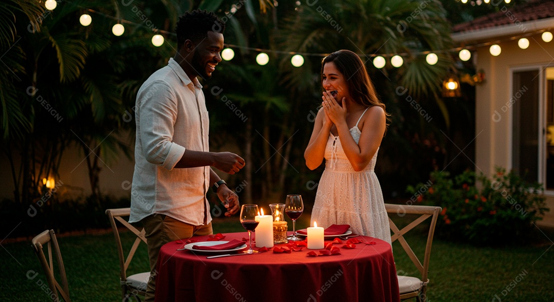 Lindo casal felizes jovens celebrando aniversário de namoro em um restaurante jantar romântico