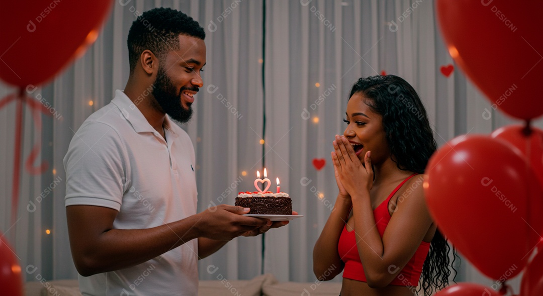 Lindo casal felizes celebrando aniversário de namoro