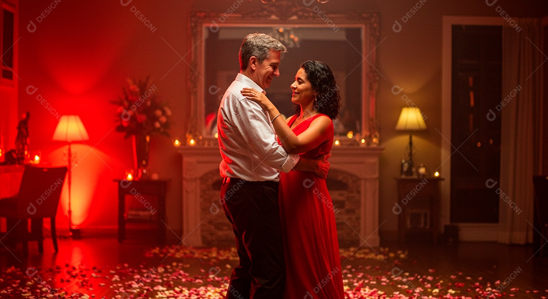 Lindo casal felizes dançando sobre uma festa