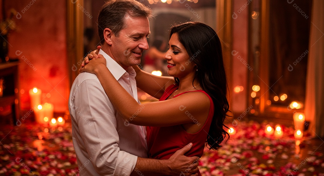 Lindo casal felizes dançando sobre uma festa