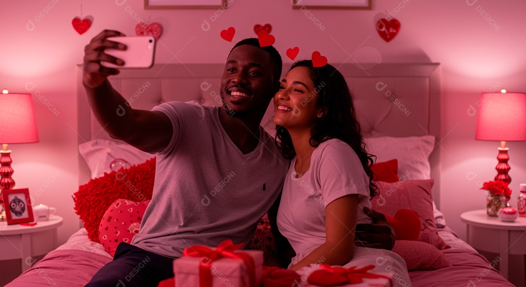 Lindo casal felizes celebrando aniversário de namoro