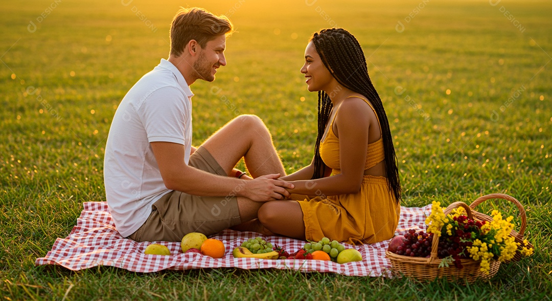 Lindo casal felizes em um parque
