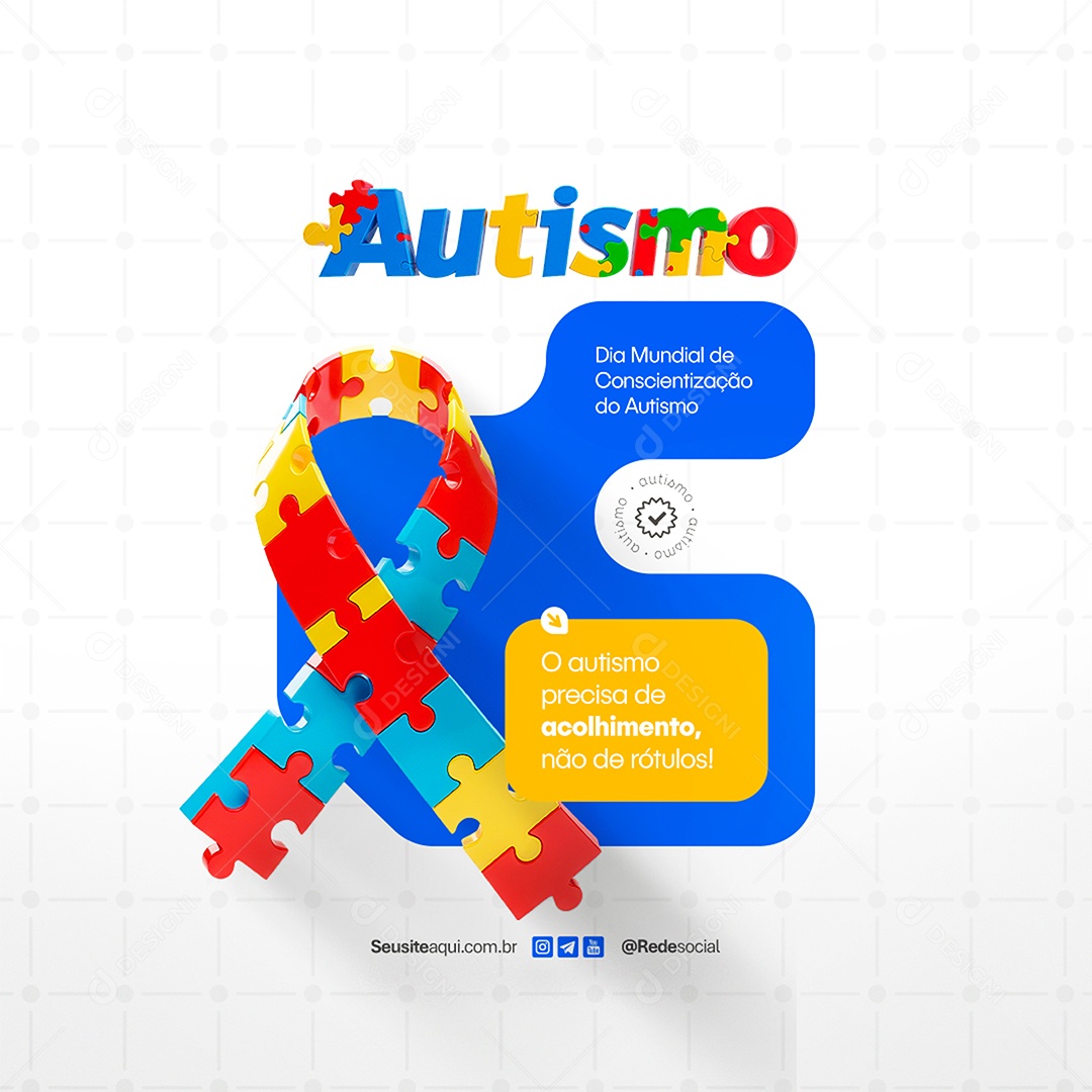Dia Mundial da Conscientização do Autismo 02 de Abril Social Media PSD Editável