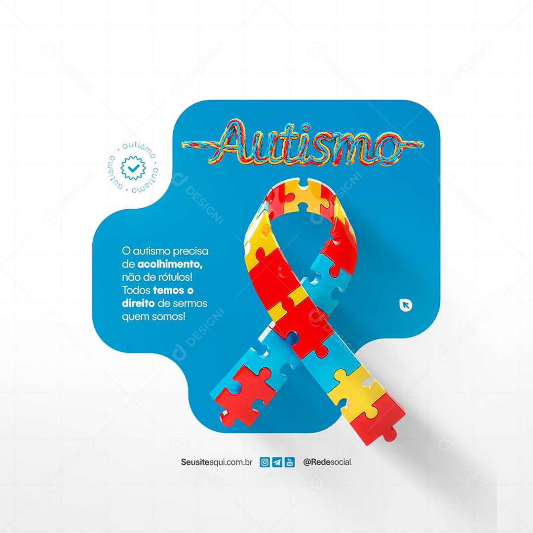 Dia Mundial da Conscientização do Autismo 02 de Abril Social Media PSD Editável
