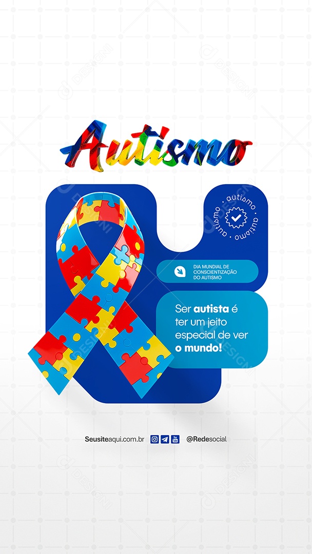 Story Dia Mundial da Conscientização do Autismo 02 de Abril Social Media PSD Editável