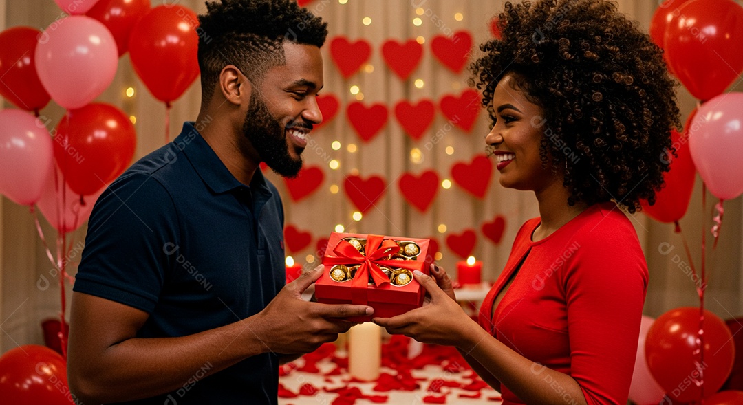 Lindo casal felizes celebrando aniversário de namoro