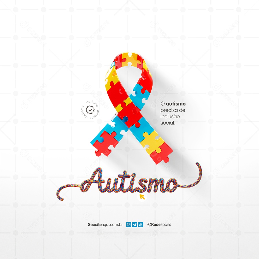 Dia Mundial da Conscientização do Autismo 02 de Abril Social Media PSD Editável