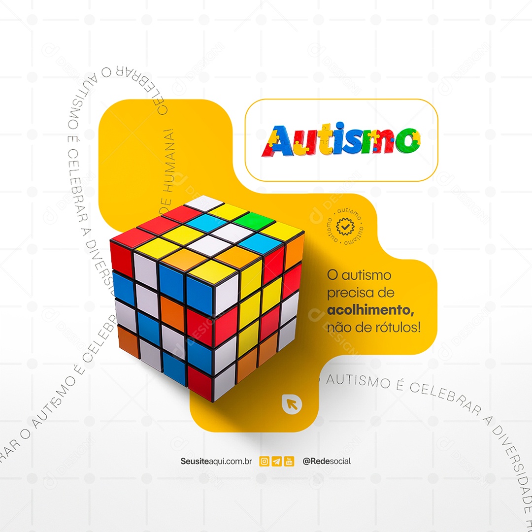 Dia Mundial da Conscientização do Autismo 02 de Abril Social Media PSD Editável