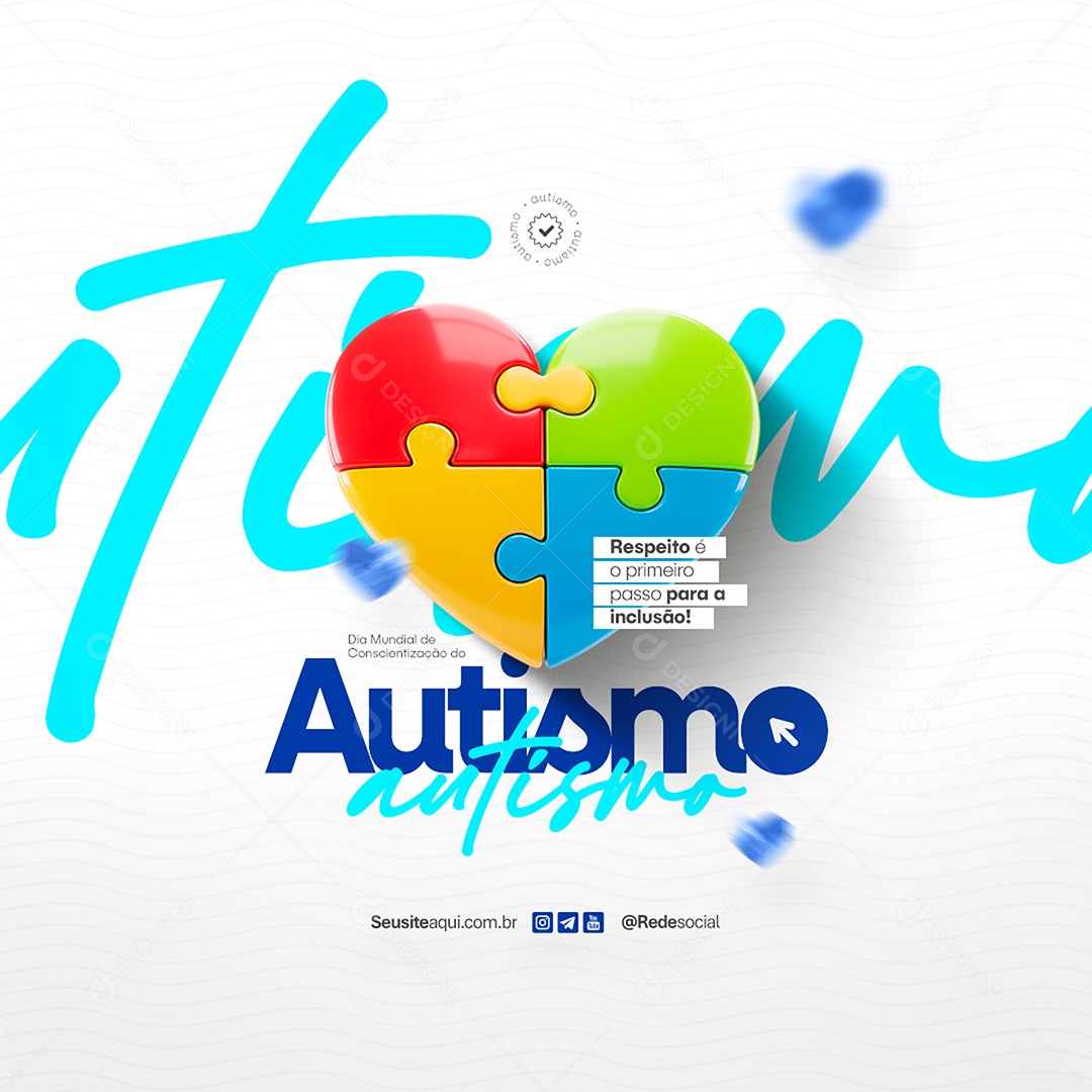 Dia Mundial da Conscientização do Autismo 02 de Abril Social Media PSD Editável