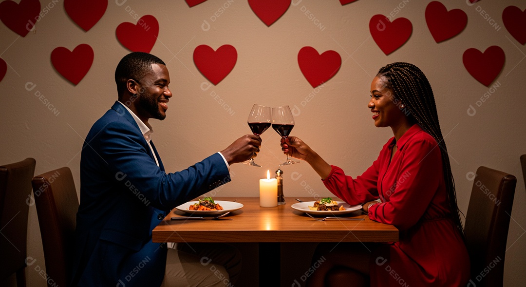 Lindo casal felizes jovens celebrando aniversário de namoro em um restaurante jantar romântico