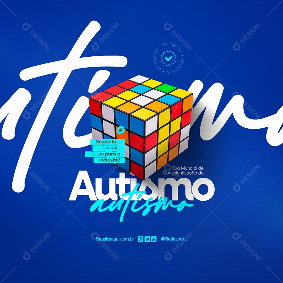 Dia Mundial da Conscientização do Autismo 02 de Abril Social Media PSD Editável