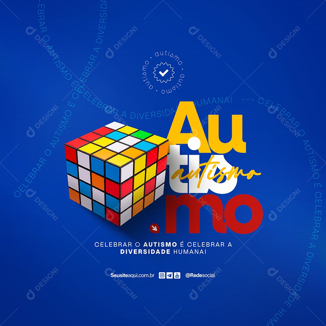 Dia Mundial da Conscientização do Autismo 02 de Abril Social Media PSD Editável