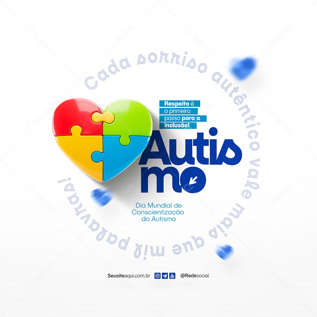 Dia Mundial da Conscientização do Autismo 02 de Abril Social Media PSD Editável