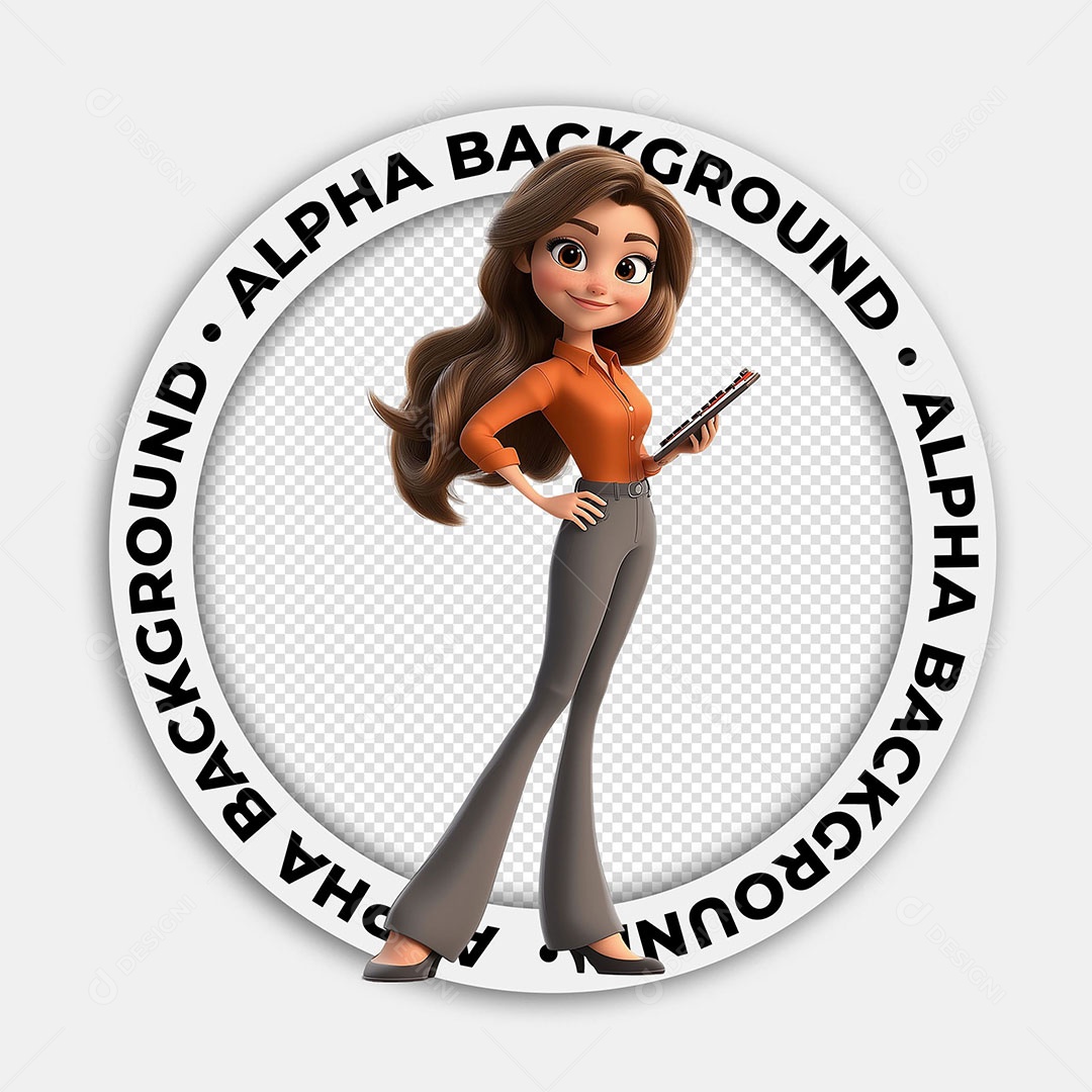 Personagem 3D Mulher Empresária Para Composição PSD