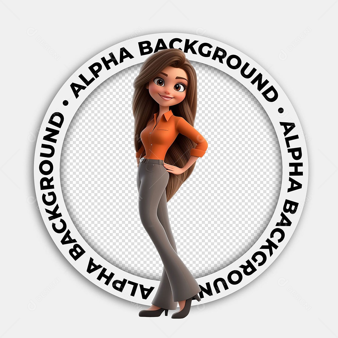 Personagem 3D Mulher Empresária Para Composição PSD