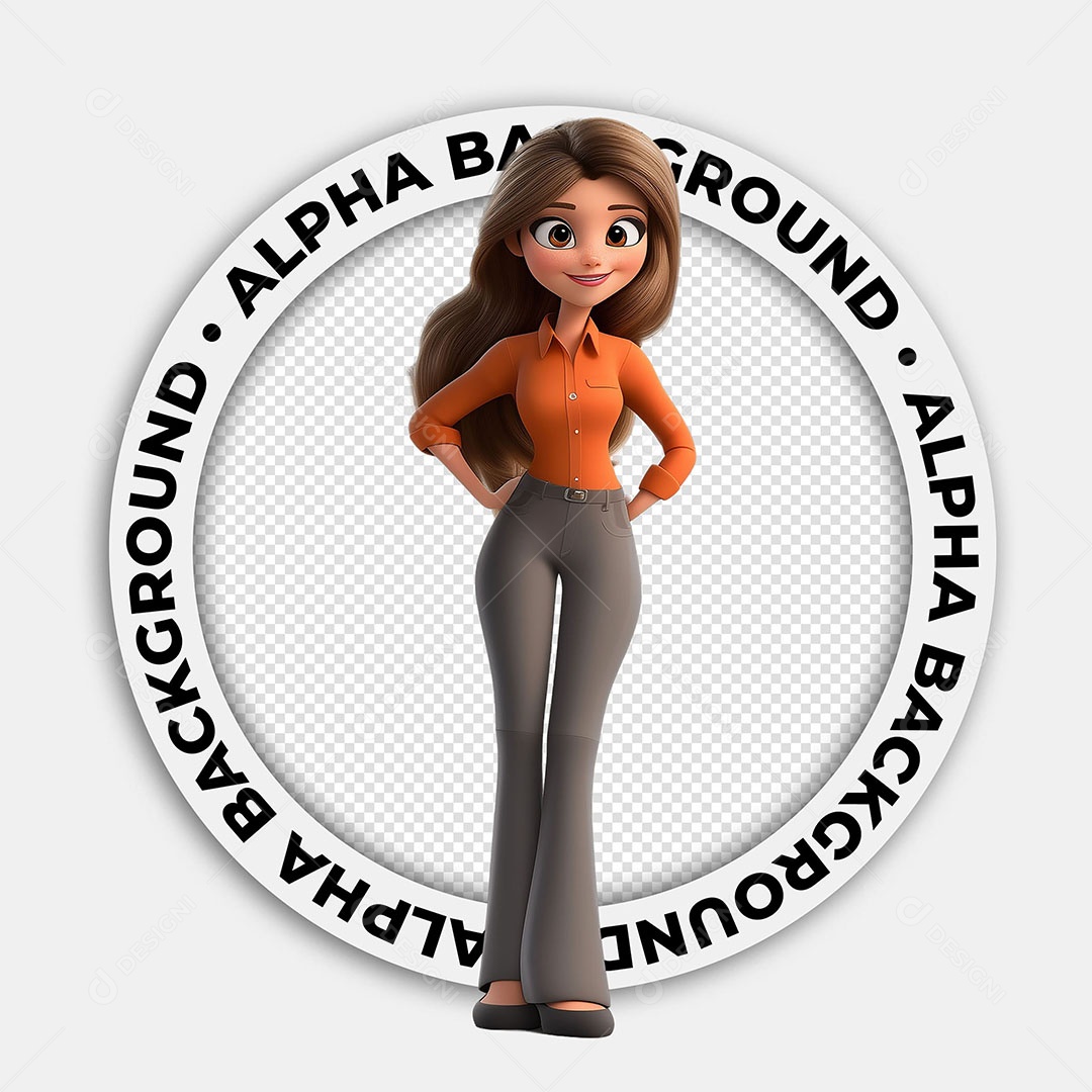 Personagem 3D Mulher Empresária Para Composição PSD