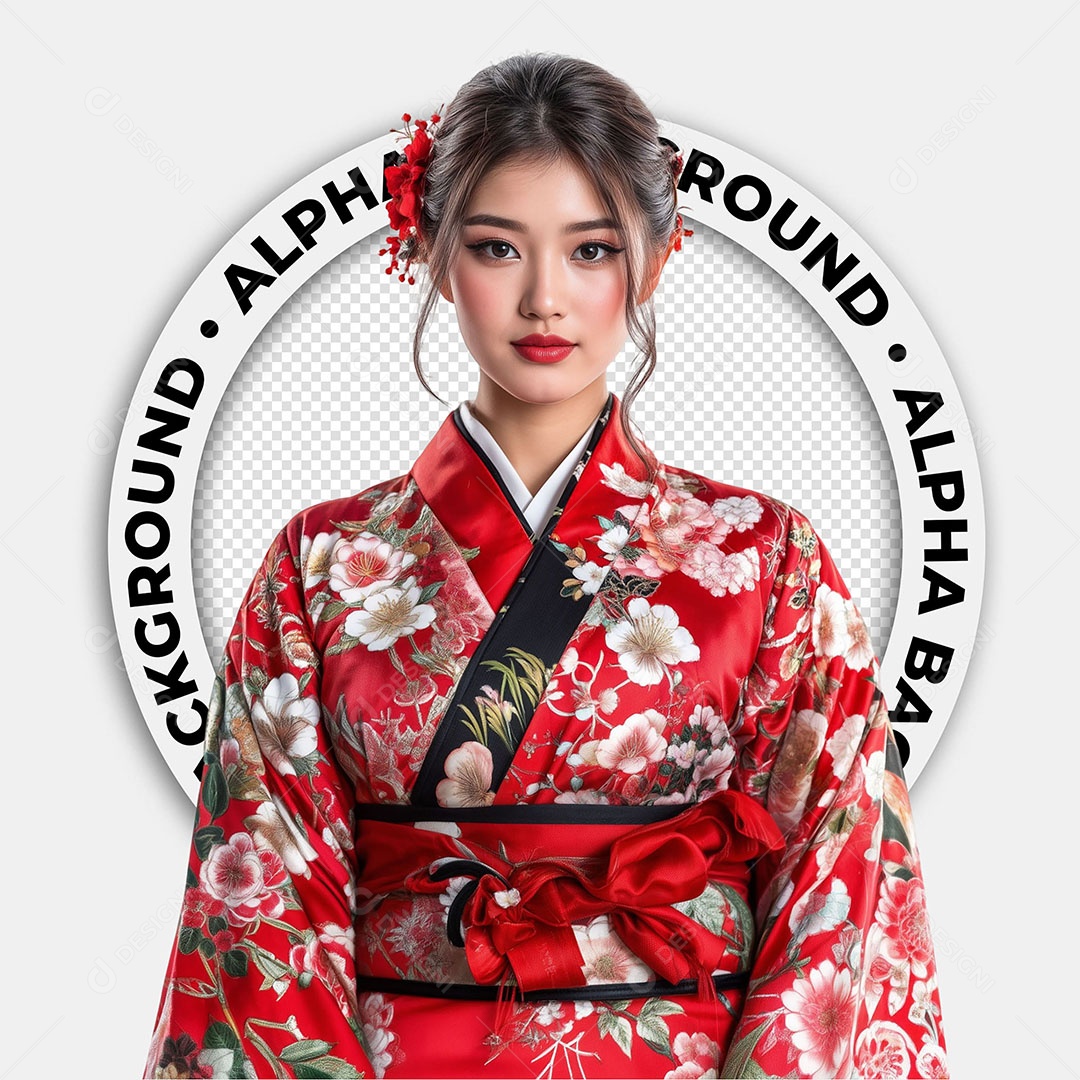 Personagem 3D Mulher Vestindo Quinomo Para Composição PSD