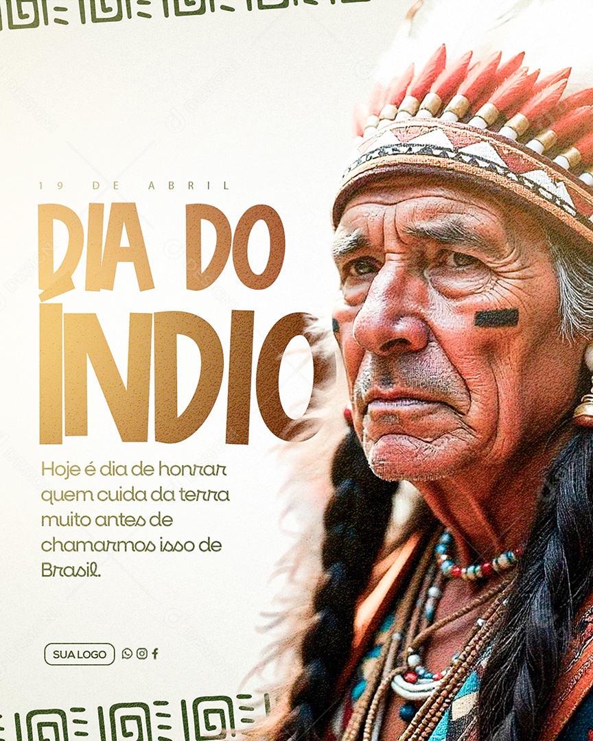 Dia do Índio 19 de Abril Social Media PSD Editável