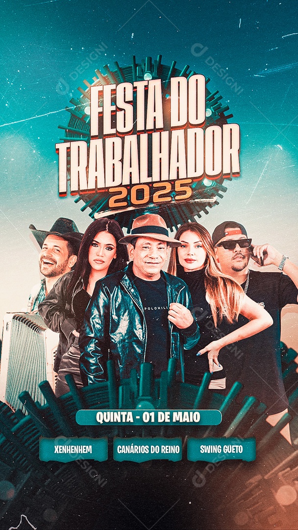 Flyer Festa do Trabalhador Social Media PSD Editável