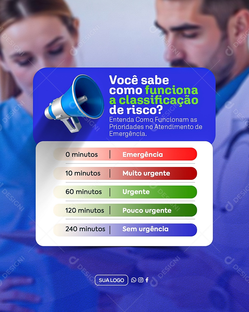 Saúde Prioridade de Atendimento Social Media PSD Editável