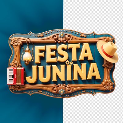 Selo 3D Festa Junina Para Composição PSD