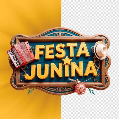 Selo 3D Festa Junina Para Composição PSD