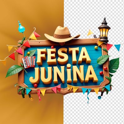 Selo 3D Festa Junina Para Composição PSD