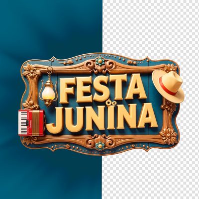 Selo 3D Festa Junina Para Composição PSD