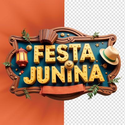 Selo 3D Festa Junina Para Composição PSD