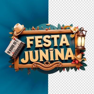 Selo 3D Festa Junina Para Composição PSD