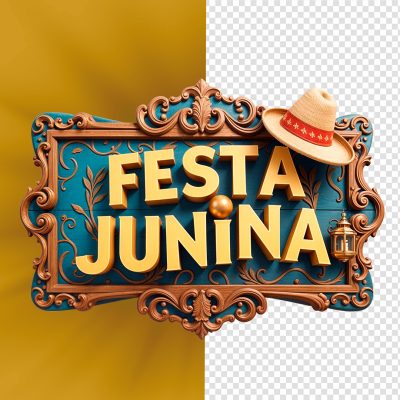 Selo 3D Festa Junina Para Composição PSD