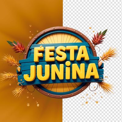 Selo 3D Festa Junina Para Composição PSD