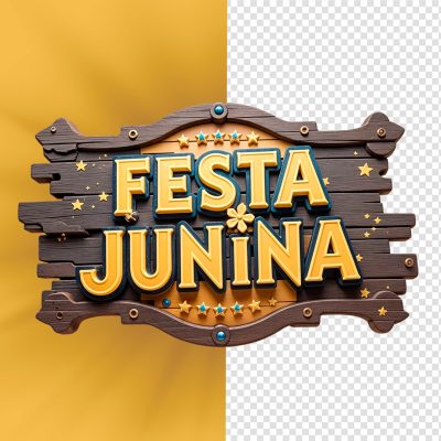 Selo 3D Festa Junina Para Composição PSD
