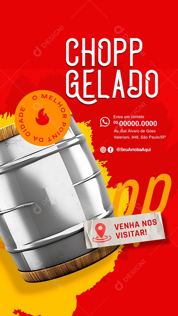 Story Barzinho Chopp Gelado o Melhor Point da Cidade Social Media PSD Editável