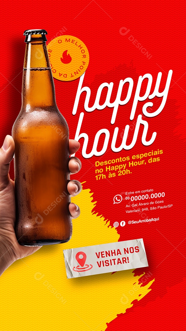 Story Barzinho Happy Hour o Melhor Point Social Media PSD Editável