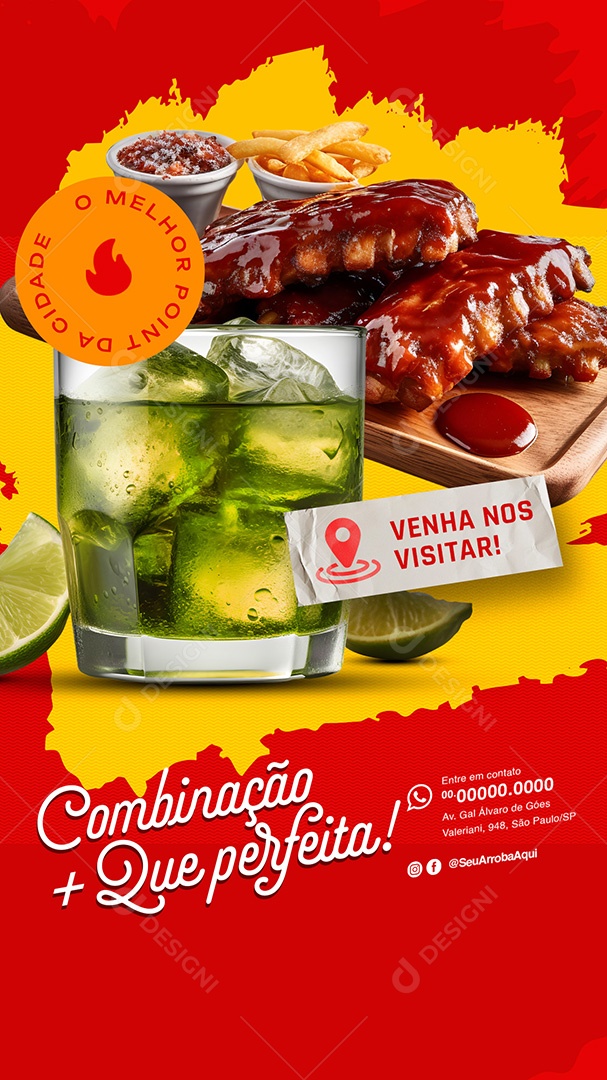 Story Barzinho Combinação Mais Que Perfeita Social Media PSD Editável